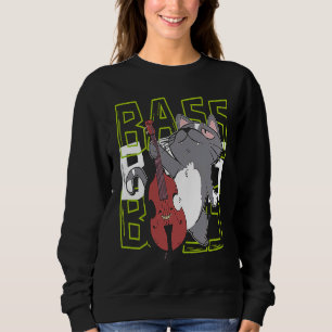 Sweatshirt Cat Double Basse Joueur Jazz Musicien Contrabass