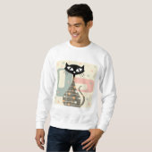 Sweatshirt Cat du milieu du siècle moderne (Devant entier)