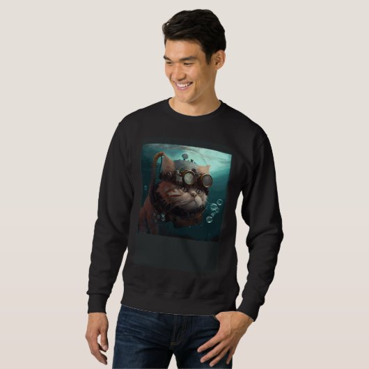 Sweatshirt Cat Engineer Underwater (Devant entier)