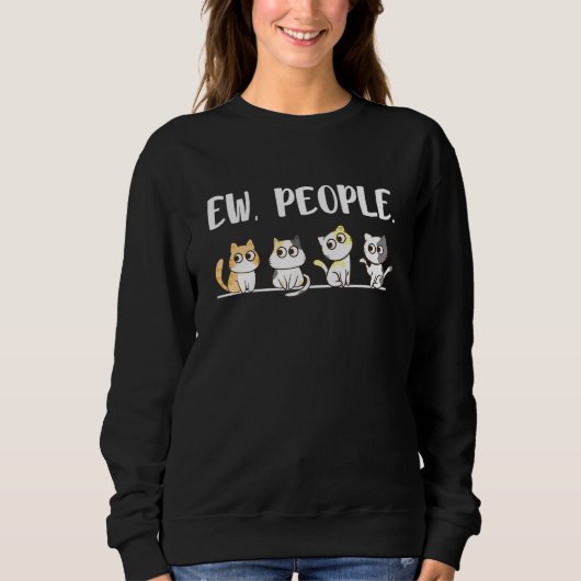 Sweatshirt Cat Ew Personnes Chats Fan Motif Dit Paw Cat (Devant)