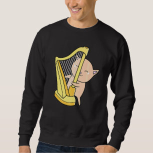 Sweatshirt Cat Feline Meow Harp Orchestra Concert Gig Rhythm