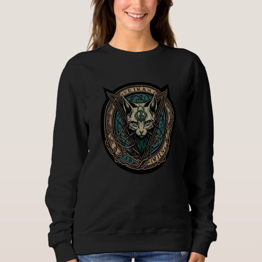 Sweatshirt Cat Goth Fashion Witchcraft Halloween 1 (Devant)
