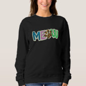 Sweatshirt Cat  Graphic Patchwork Meow (Devant)