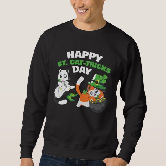 Sweatshirt Cat Happy St Catricks Day Ireland Party Irish Kitt (Devant)