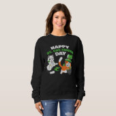 Sweatshirt Cat Happy St Catricks Day Ireland Party Irish Kitt (Devant entier)