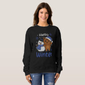 Sweatshirt Cat Hello Winter Snowman Snow (Devant entier)