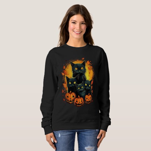 Sweatshirt Cat Horror Cute Halloween for Cat Kitty (Devant entier)