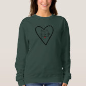 Sweatshirt Cat in Heart Doodle  (Devant)