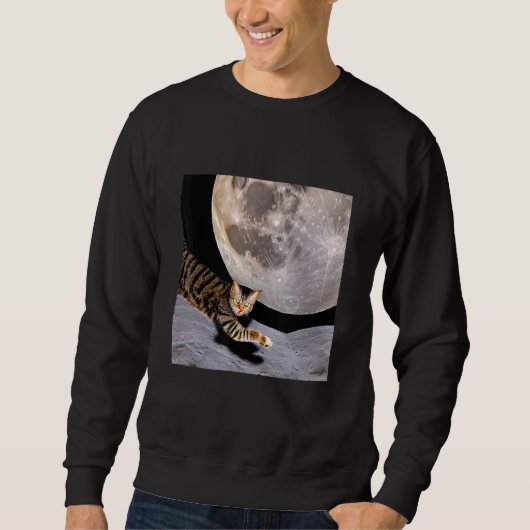 Sweatshirt Cat In Outer Space Cute Kitten Kitty Strange Desig (Devant)
