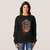 Sweatshirt Cat in Space Space Cat Nerdy  1 (Devant entier)