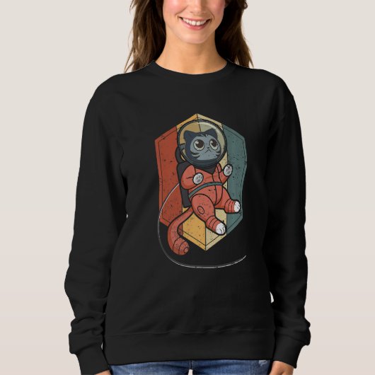Sweatshirt Cat in Space Space Cat Nerdy  1 (Devant)
