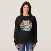 Sweatshirt Cat Kitten Halloween Retro For Crazy Cat (Devant entier)