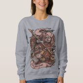 Sweatshirt Cat Knight vintage impression (Devant)