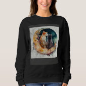Sweatshirt Cat Love Moon (Devant)