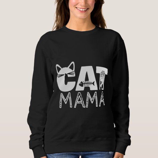Sweatshirt Cat Mama Cat Maman (Devant)