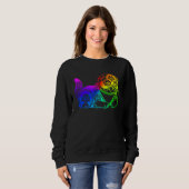 Sweatshirt Cat Mandala Rainbow Kitty Geometric Yoga Meditatio (Devant entier)