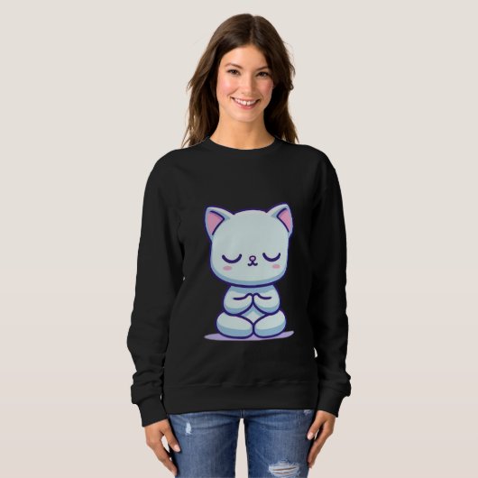 Sweatshirt Cat Meditating – Inner Purr (Devant entier)