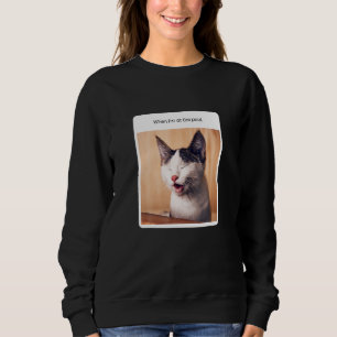 Sweatshirt Cat Meme Quand Je Suis À La Piscine Vacances