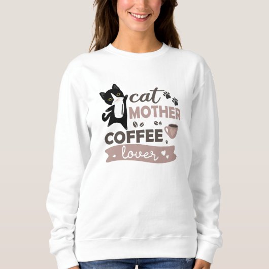 Sweatshirt Cat Mère Café Lover Cute Cats Coupe De Café (Devant)