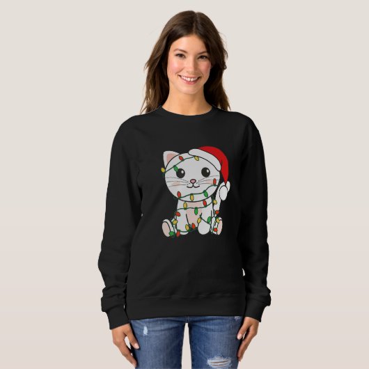 Sweatshirt Cat Merry Christmas Winter Animals Cats Christmas (Devant entier)