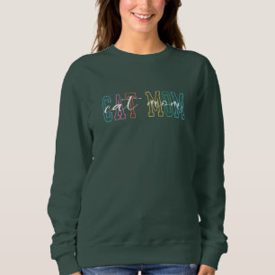 Sweatshirt Cat Mom Graphic Amoureux de design tendance et col
