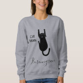 Sweatshirt Cat Mom Pet Lover Script Name Personalized Grey (Devant)