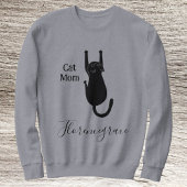 Sweatshirt Cat Mom Pet Lover Script Name Personalized Grey