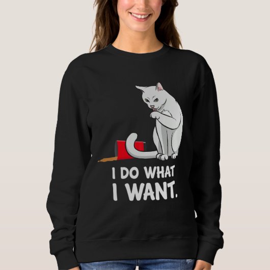 Sweatshirt Cat Mom Women I Do What I Want  Cat (Devant)