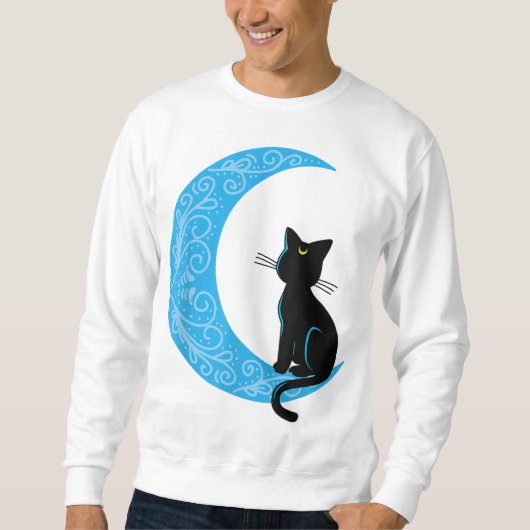 Sweatshirt Cat noir Crescent Lune marin maman (Devant)