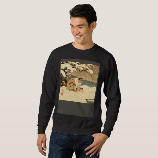 Sweatshirt Cat Nursing Snow (Devant entier)