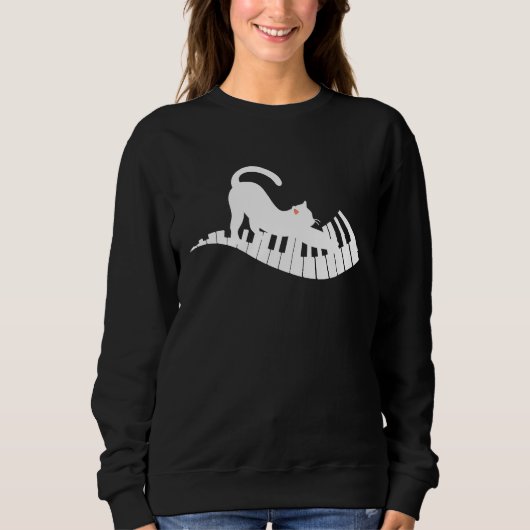 Sweatshirt Cat Piano Music   2 (Devant)