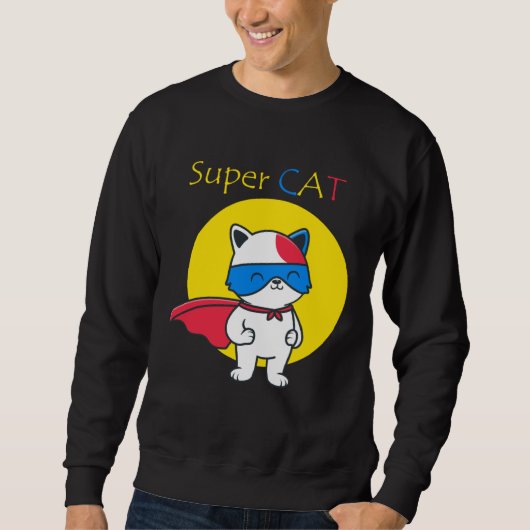 Sweatshirt Cat Present For Women Men & Kids (Devant)