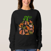 Sweatshirt Cat Pumpkin Shape Plaid Leopard Cat Autumn Hallowe (Devant)