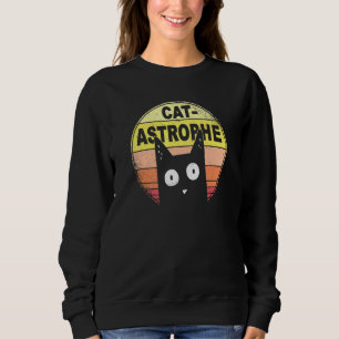 Sweatshirt Cat Retro Style 60s Et les années 70 Catastrophe F