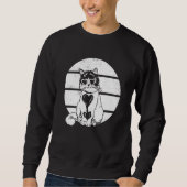 Sweatshirt Cat  Retro Sunset Cat Sunset (Devant)