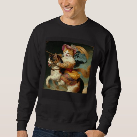 Sweatshirt Cat Riding Candy (Devant)