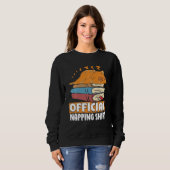 Sweatshirt Cat Sleeping Napping ver livre lecture Lover B (Devant entier)