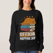 Sweatshirt Cat Sleeping Napping ver livre lecture Lover B (Devant)