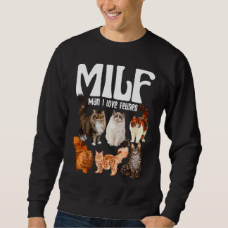 Sweatshirt Cat Squad Secourir Cat MILF Homme J'aime Felines C