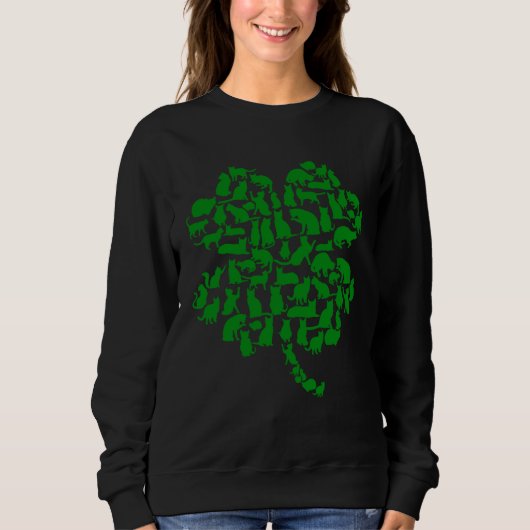Sweatshirt Cat St Patricks Cattys Catricks Day Girls Women Sh (Devant)