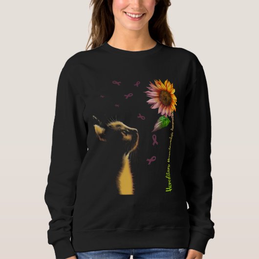 Sweatshirt Cat Sunflower Hereditary Hemochromatosis Awareness (Devant)