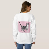 Sweatshirt Cat Tabby Pastel Cats Womens Rose Pink Pets (Dos entier)