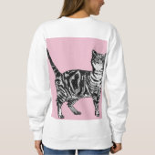 Sweatshirt Cat Tabby Pastel Cats Womens Rose Pink Pets (Dos)