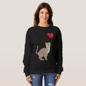 Sweatshirt Cat toy Shirt Valentine's Day Heart Balloon For He (Devant entier)