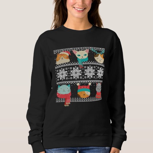 Sweatshirt Cat Tree Ugly Sweater Christmas Matching (Devant)