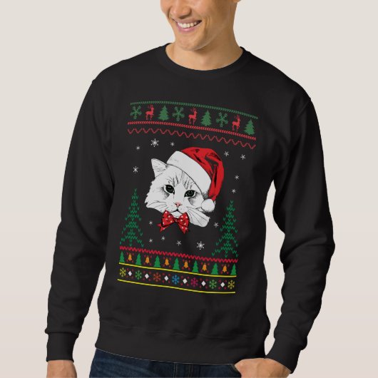 Sweatshirt Cat Ugly Christmas (Devant)