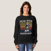 Sweatshirt Cat Vintage PewPewPew Madafakas Cat Crazy Pew (Devant entier)