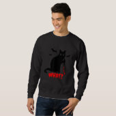 Sweatshirt Cat What  Black Cat Murderous Cat With Knife Hallo (Devant entier)