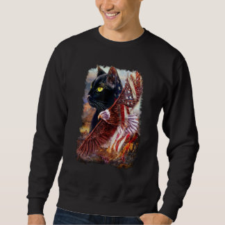 Sweatshirt Cat with American eagle