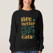 Sweatshirt Cat  with Cats for Men Women Cat (Devant)